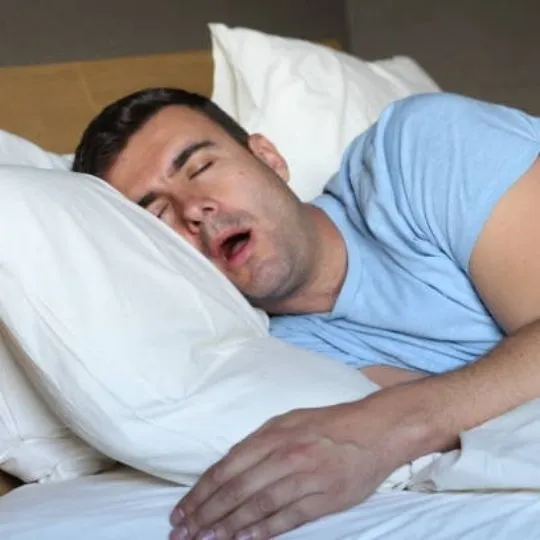 human sleeping with mouth open