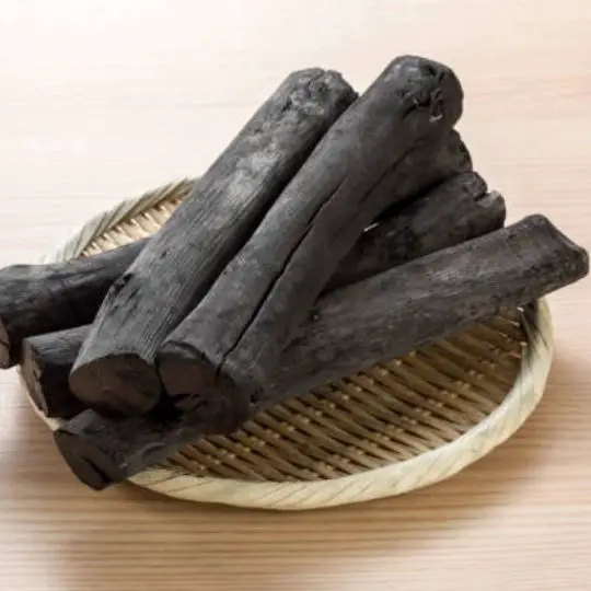 logs of charcoal on a table