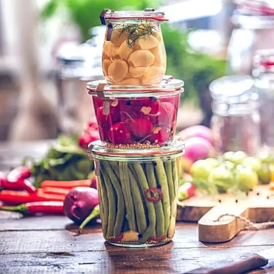 vegetables inside an airtight glass container