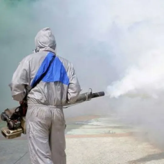pest control fumigating outside