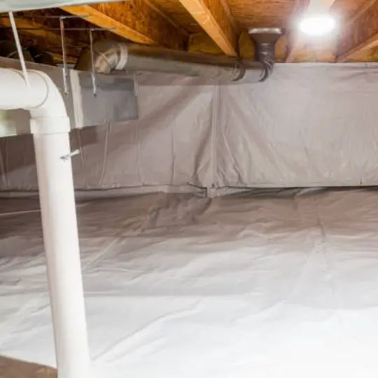 shot of crawl space with coverings