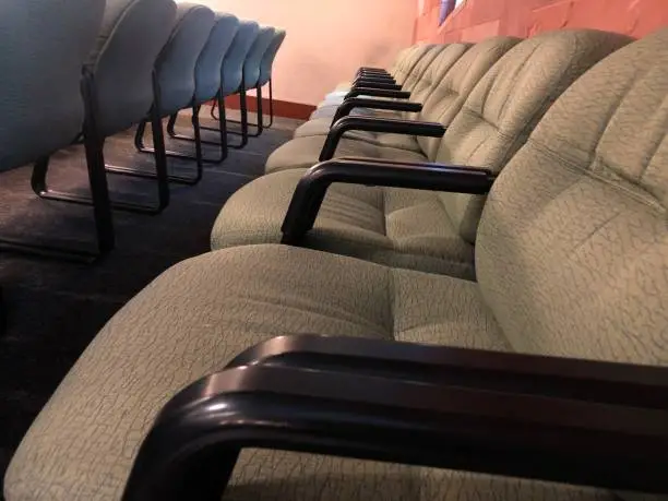 roll of chairs in a movie theater